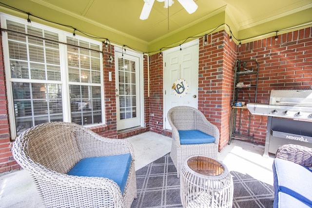 6 Lincolnshire Ln, Phenix City, AL 36870 - covered porch featuring a ceiling fan