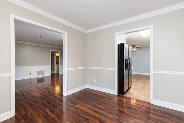 4 David Ct, Columbus, GA 31909 - empty room with wood finished floors, crown molding, and a ceiling fan
