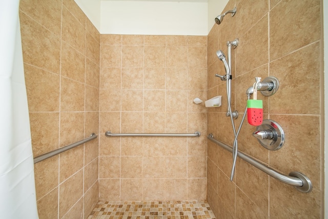 bathroom featuring a shower with curtain