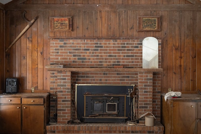 room details with wood walls