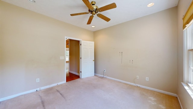 5007 Spyglass Ct, Columbus, GA 31909 - unfurnished bedroom with ceiling fan, baseboards, carpet, and recessed lighting