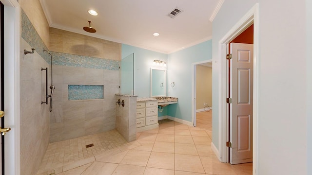 5007 Spyglass Ct, Columbus, GA 31909 - full bath featuring ornamental molding, visible vents, and a walk in shower