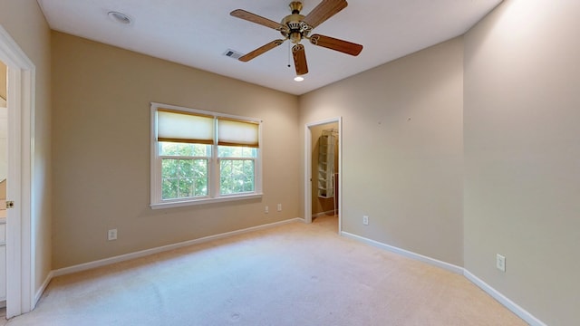 5007 Spyglass Ct, Columbus, GA 31909 - unfurnished bedroom with visible vents, baseboards, ceiling fan, recessed lighting, and light colored carpet