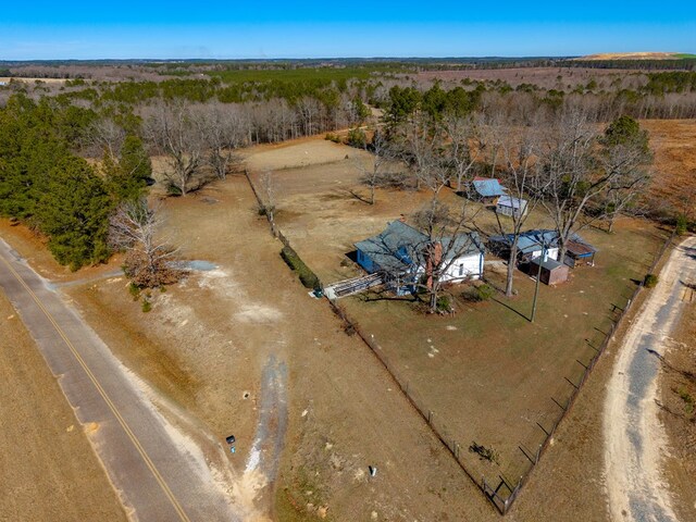 aerial view featuring a rural view