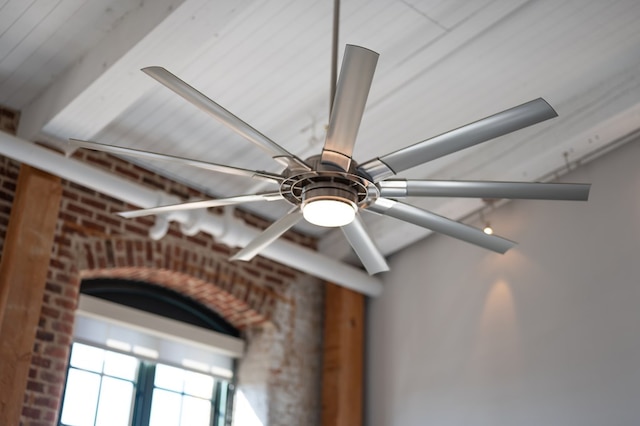 interior details featuring beam ceiling