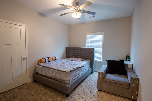 6845 Admiral Dr, Midland, GA 31820 - bedroom featuring visible vents, baseboards, a ceiling fan, and carpet floors