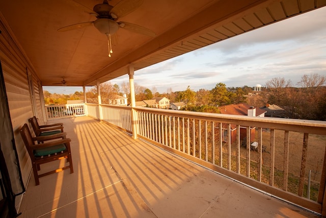 deck featuring ceiling fan