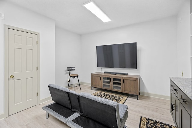 living room with light wood-type flooring