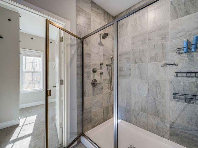 13733 Macon Rd, Upatoi, GA 31829 - bathroom featuring a shower stall and baseboards