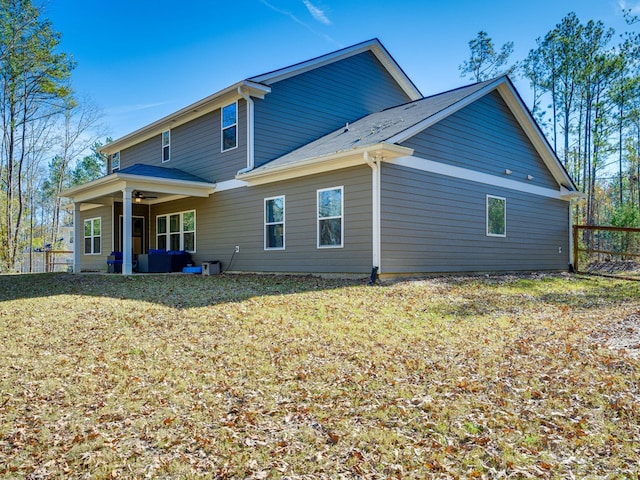 13733 Macon Rd, Upatoi, GA 31829 - back of house with ceiling fan and an outdoor living space