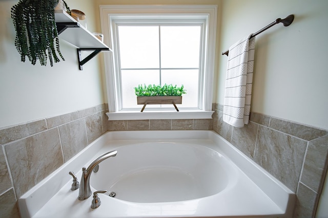 bathroom featuring a tub