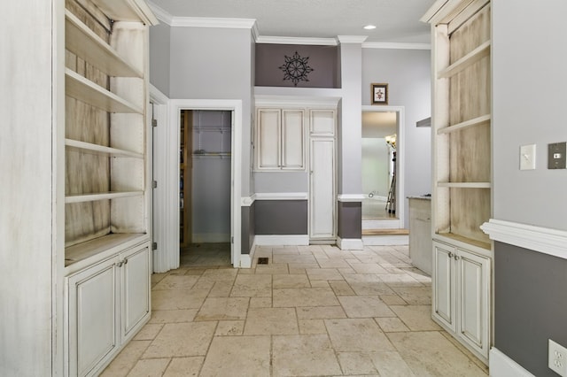 15635 US Highway 0027, Hamilton, GA 31811 - interior space with recessed lighting, stone tile flooring, crown molding, and baseboards
