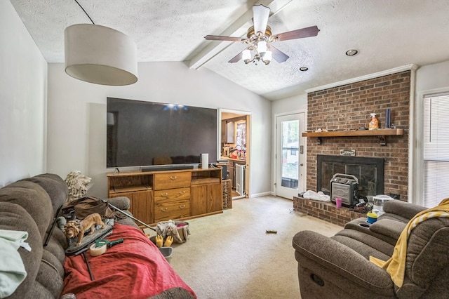 1037 Rockybrook Ct, Columbus, GA 31904 - living room featuring light carpet, a textured ceiling, and ceiling fan