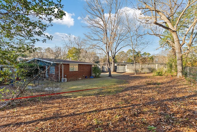 view of yard with fence