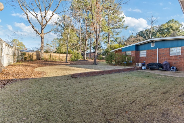 view of yard featuring a fenced backyard