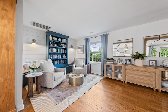 living area featuring wood finished floors