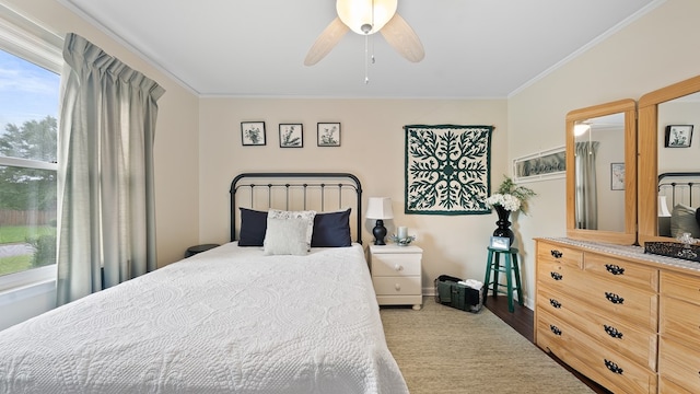 6359 Cape Cod Dr, Columbus, GA 31904 - bedroom featuring ornamental molding, ceiling fan, and carpet flooring