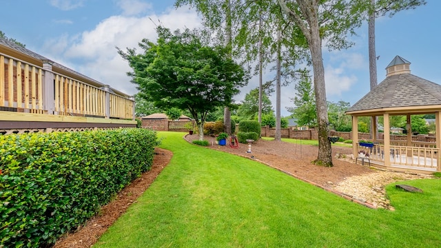 6359 Cape Cod Dr, Columbus, GA 31904 - view of yard with a gazebo and a wooden deck