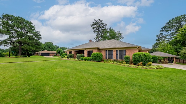6359 Cape Cod Dr, Columbus, GA 31904 - single story home featuring a front yard, brick siding, and a chimney