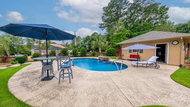 6359 Cape Cod Dr, Columbus, GA 31904 - swimming pool with a patio area and an outbuilding