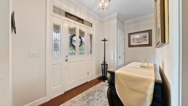 6359 Cape Cod Dr, Columbus, GA 31904 - foyer with dark wood-type flooring and ornamental molding