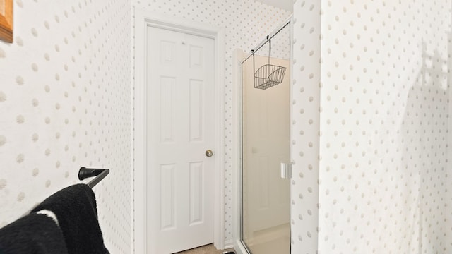 6359 Cape Cod Dr, Columbus, GA 31904 - bathroom featuring wallpapered walls and a stall shower