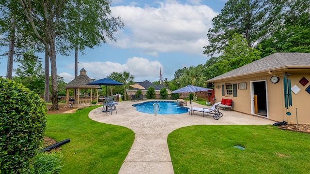 6359 Cape Cod Dr, Columbus, GA 31904 - view of pool featuring a gazebo, a patio area, and a fenced backyard