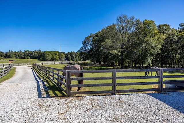 view of gate with a rural view