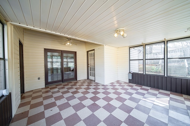 view of unfurnished sunroom