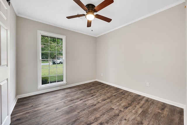 2245 Gennings Ct, Columbus, GA 31907 - unfurnished room with dark wood-style flooring, crown molding, and ceiling fan