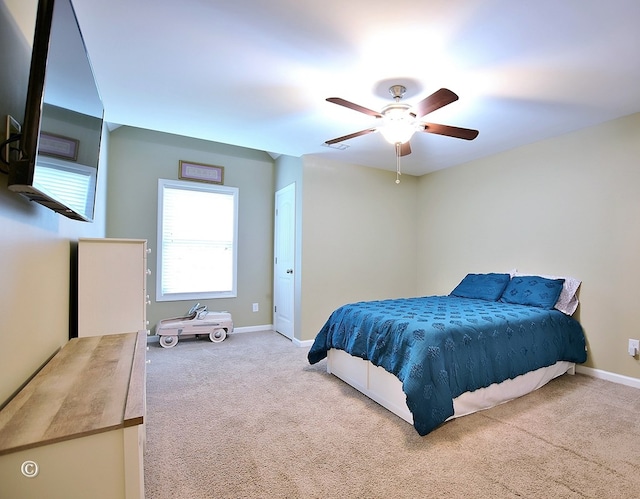 72W Teddy Bear Ln, Waverly Hall, GA 31831 - carpeted bedroom featuring baseboards and ceiling fan