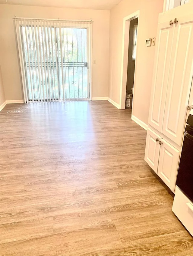 empty room with light hardwood / wood-style floors