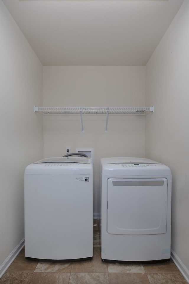 laundry area featuring washer and dryer