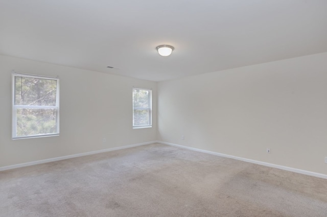 carpeted spare room featuring a wealth of natural light