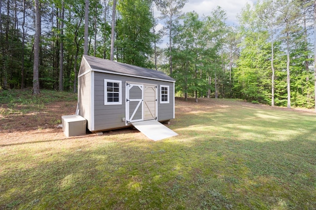 view of shed