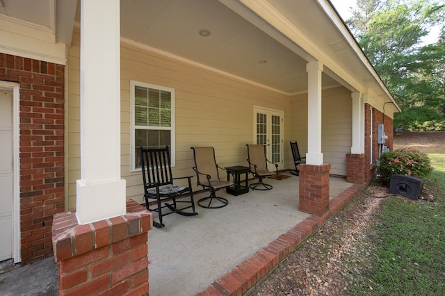 view of patio featuring covered porch