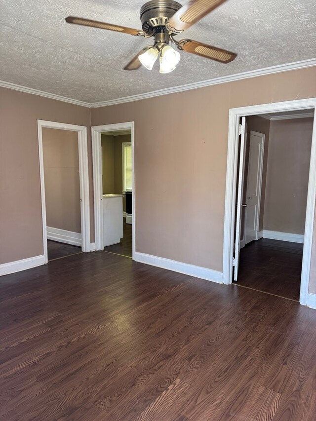 2109 12th Ave, Columbus, GA 31901 - unfurnished room featuring a textured ceiling, ceiling fan, dark wood-style floors, and baseboards