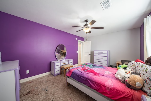 9597 Yarbrough Rd, Midland, GA 31820 - bedroom featuring light colored carpet, baseboards, and ceiling fan