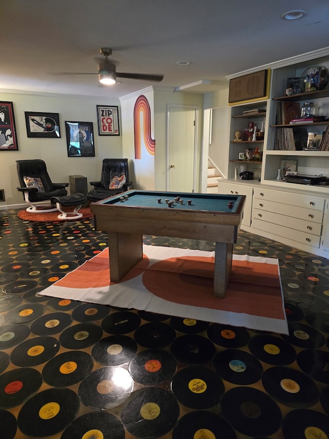 2914 Sue Mack Dr, Columbus, GA 31906 - recreation room featuring ceiling fan and pool table