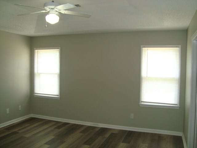 4118 Terrace Pointe Dr, Columbus, GA 31909 - unfurnished room with healthy amount of natural light, dark wood-type flooring, and ceiling fan