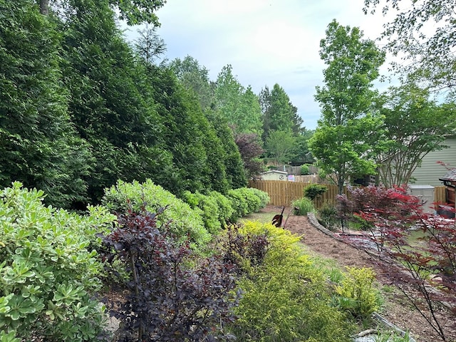 view of yard featuring fence