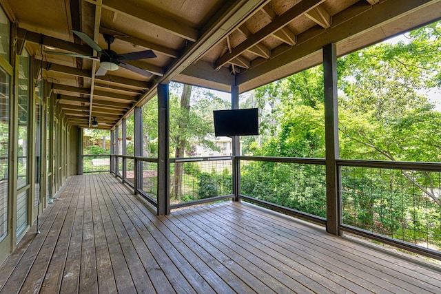 2707 Lookout Dr, Columbus, GA 31906 - wooden terrace featuring ceiling fan