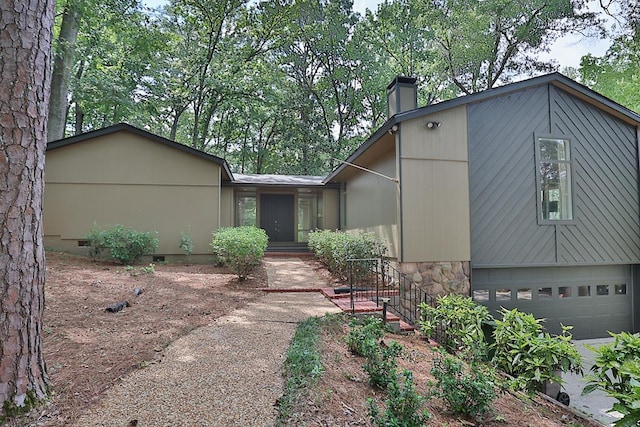 2707 Lookout Dr, Columbus, GA 31906 - view of front of house featuring a chimney, crawl space, and an attached garage