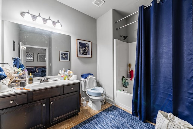 50 Riverside Lndg, Fort Mitchell, AL 36856 - full bath featuring vanity, shower / bath combination with curtain, tile patterned flooring, and radiator heating unit