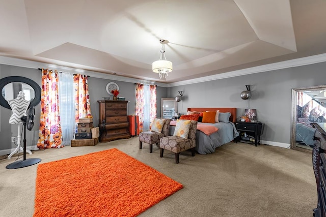 50 Riverside Lndg, Fort Mitchell, AL 36856 - carpeted bedroom featuring a tray ceiling, ornamental molding, and multiple windows