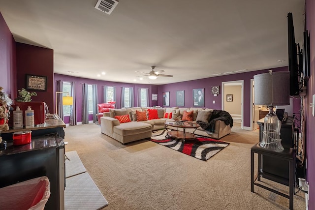 50 Riverside Lndg, Fort Mitchell, AL 36856 - living room with light colored carpet and a ceiling fan