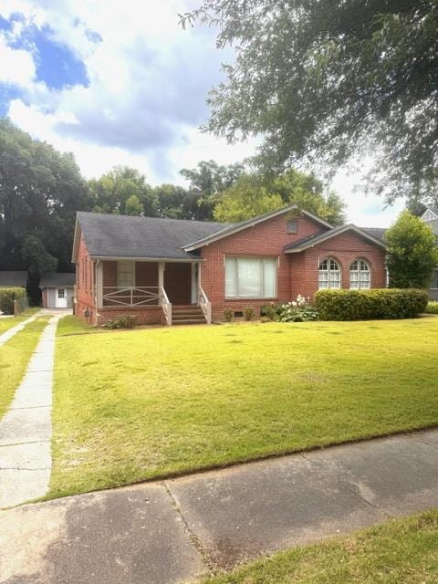 1616 Crest Dr, Columbus, GA 31906 - single story home with brick siding, covered porch, and a front yard