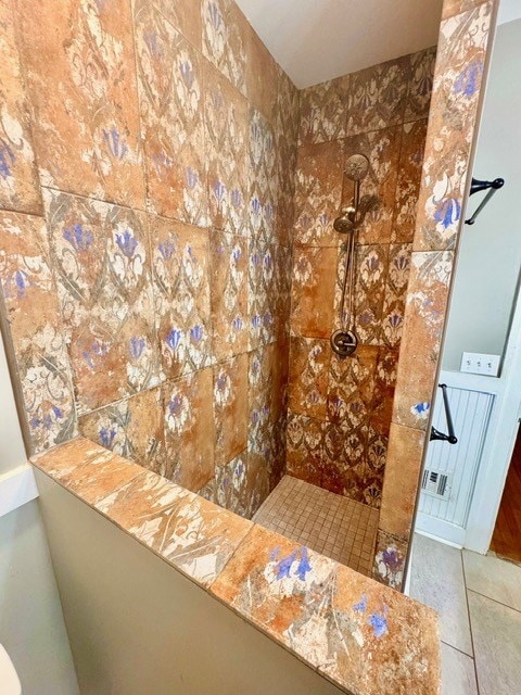 1616 Crest Dr, Columbus, GA 31906 - full bath with a tile shower and tile patterned floors