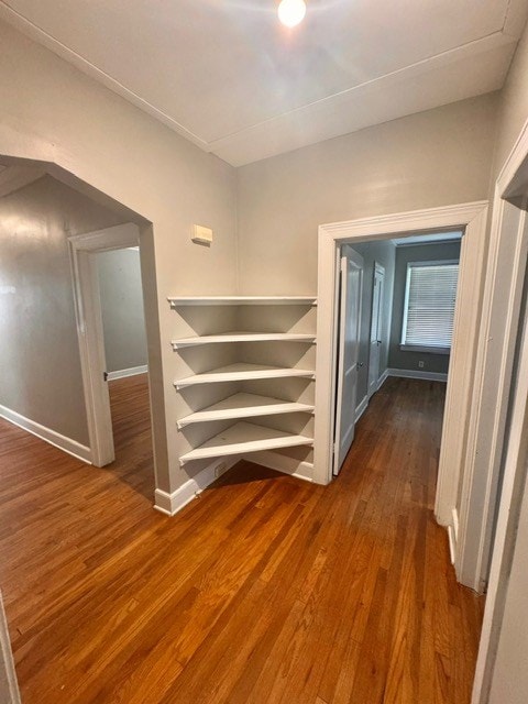 1616 Crest Dr, Columbus, GA 31906 - corridor featuring dark wood finished floors and baseboards