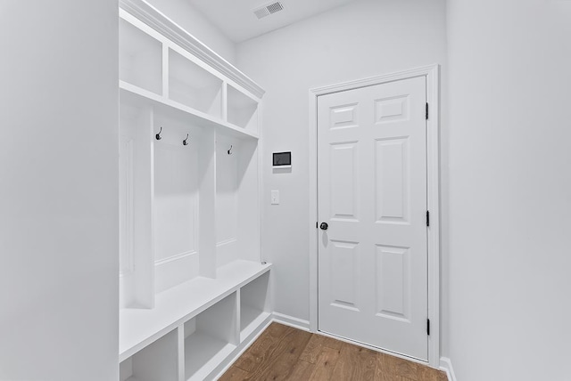 mudroom featuring hardwood / wood-style floors